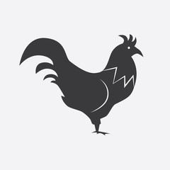black silhouette of a cock. Vector illustration