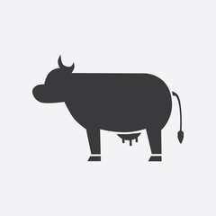 black silhouette of a cow. Vector illustration