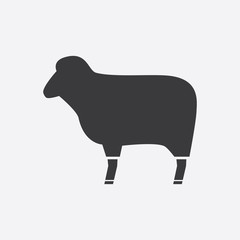 black silhouette of a ram. Vector illustration
