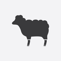 black silhouette of a sheep. Vector illustration