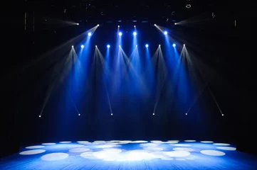 Rolgordijnen Free stage with lights, lighting devices. © nagaets