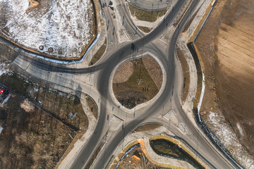 aerial view of the roundabout near Nysa city
