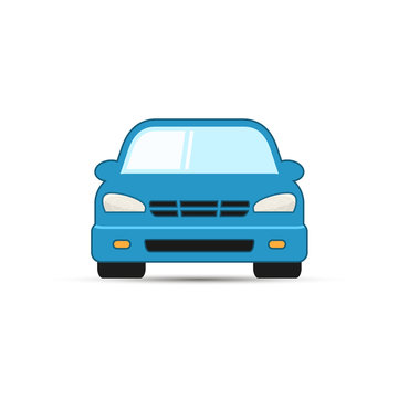 Car vector illustration, front view. Car icon.