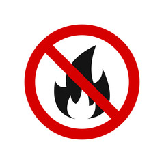 No Fire Vector Sign. SImple illustration.