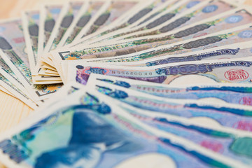 Japanese yen spread background