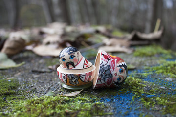 Matroyshka Doll Man Peeking Out From Woman