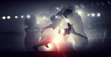 American football game . Mixed media © Sergey Nivens