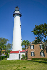 A lighthouse stands guard along the coast