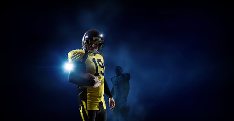 Naklejka premium American football player . Mixed media