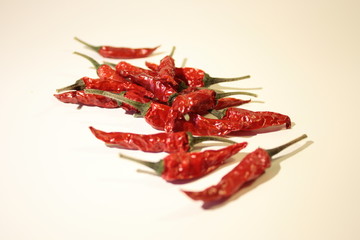 Peperoncini, gruppo di peperoncini piccanti. 