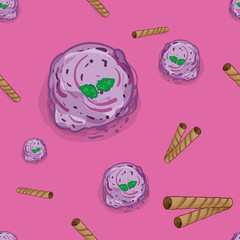 pattern ice cream grape drawing graphic  design illustrate objects