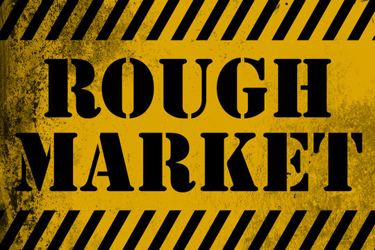 Rough Market sign yellow with stripes