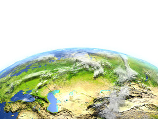 Fototapeta premium Western and central Asia on planet Earth