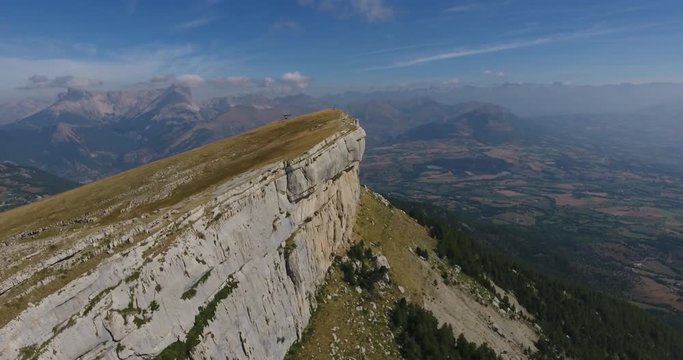 Aerial beautiful scenic C&eacute;&uuml;ze cliff alps
