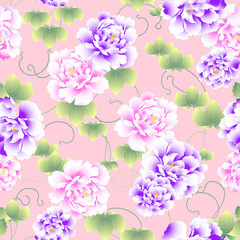 日本的な牡丹柄