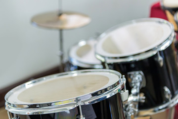 Obraz na płótnie Canvas Detail of a drum kit for playing music