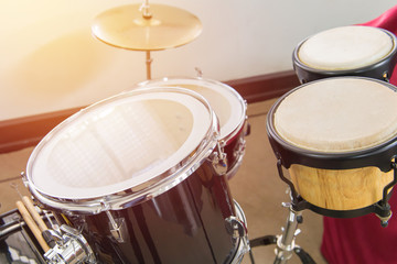 Fototapeta na wymiar Detail of a drum kit for playing music