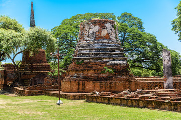 Ancient Pagoda in Wat Phrasisanpetch (Phra Si Sanphet). Ayutthaya historical city, Thailand