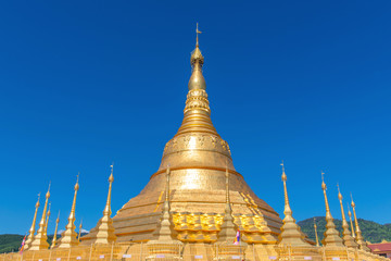 Model of Shwedagon Pagoda Buddhist Temple in Myanmar