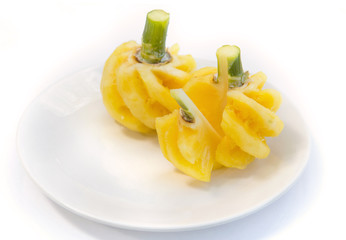 ripe Pineapple (Phu Lae) isolated on white background