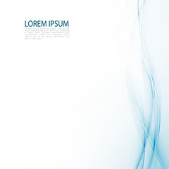 Blue abstraction smooth twist light lines vector background.