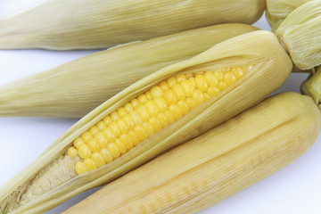  Close up fresh guava fruit on white background
