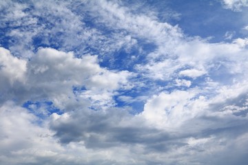 Obraz premium blue sky with big cloud and raincloud, art of nature beautiful and copy space for add text