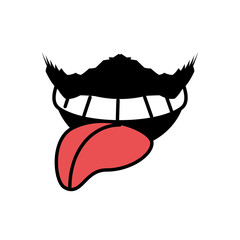 first april fools mouth tongue line vector illustration eps 10