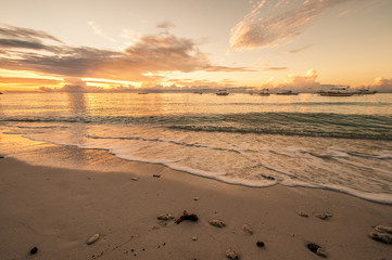 Tropical beach sunset at Philippines