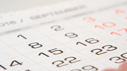 Close up shot of Calendar