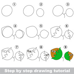 Simple kid educational game. Drawing tutorial.