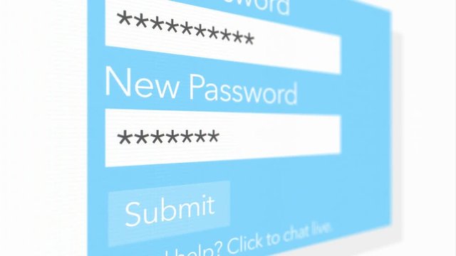 Submitting a new password on a website login form