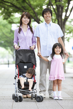 Family of Four in Park