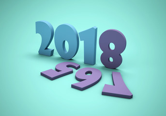 New Year 2018 - 3D Rendered Image

