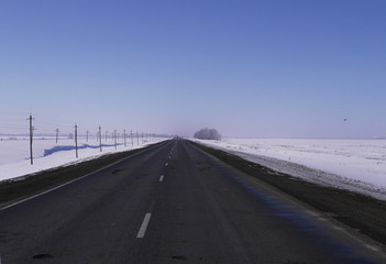 Fototapeta premium Highway in winter.