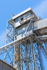 steel structure at a grain storage facility