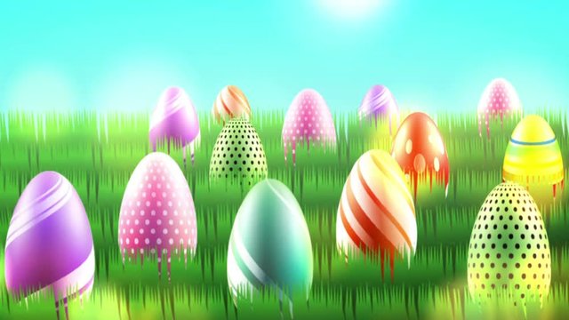 Easter eggs motion graphic cartoon