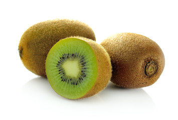 Kiwifruit on white background