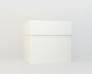 Empty cardboard on white background. 3d rendering