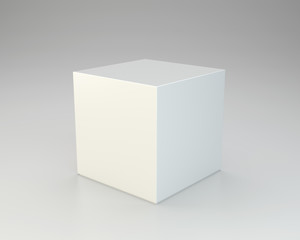Blank box on gray background. 3d rendering