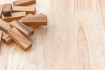 Naklejka na ściany i meble Wood block stacking as step stair. Business concept for growth success process.
