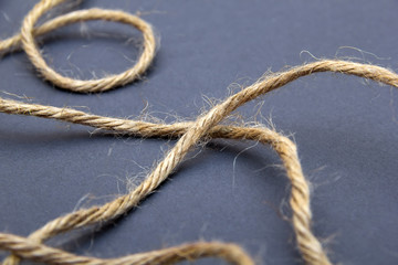 jute rope on gray background