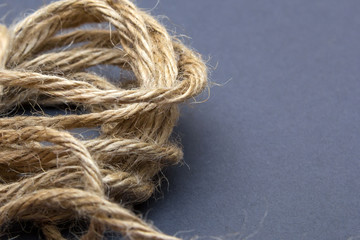 jute rope on gray background