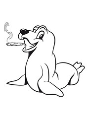 Seehund funny joint kiffen