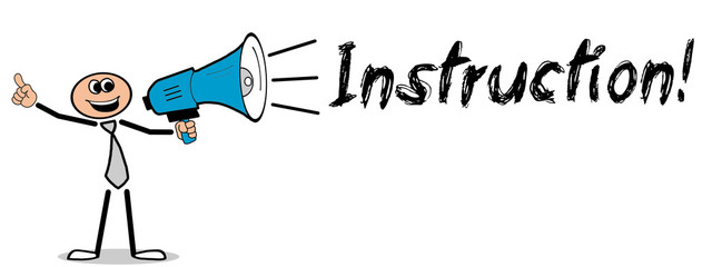 Instruction! / Mann mit Megafon