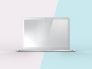 3D Illustration of Notebook on Simple Pastel Pink Mint Background