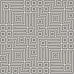 Geometric Ethnic Background with Symmetric Lines Lattice. Vector Abstract Seamless Pattern.