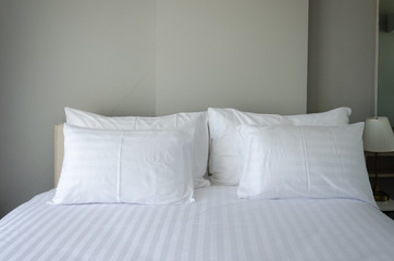 pillows on bed