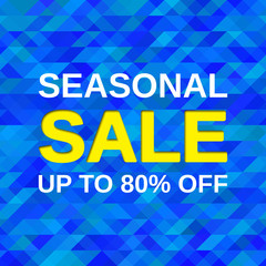 Sale banner. Seasonal offer discount label. Vector web sticker. Template design background.