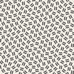 Trendy Texture With Scattered Geometric Shapes. Vector Seamless Pattern.